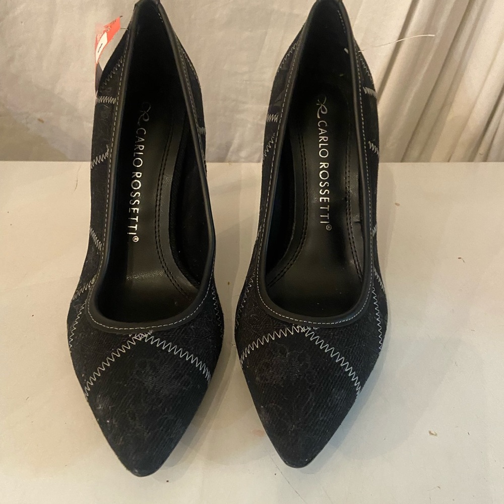Carlo Rossetti black fabric pumps size 8 NWT